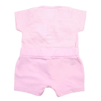 Macacão Curto Bebê Din Don Jardineira Bordado Estrela