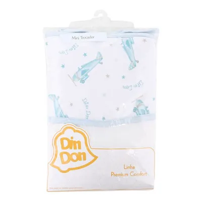 Mini Trocador Portátil Din Don Em Malha Estampa Jatinho Menino Mini Trocador Portátil Din Don Em Malha Estampa Jatinho Menino