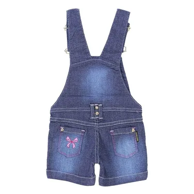 Jardineira Curta Mackvanny Jeans Com Lycra Poá E Bordado Bebê Jardineira Curta Mackvanny Jeans Com Lycra Poá E Bordado Bebê