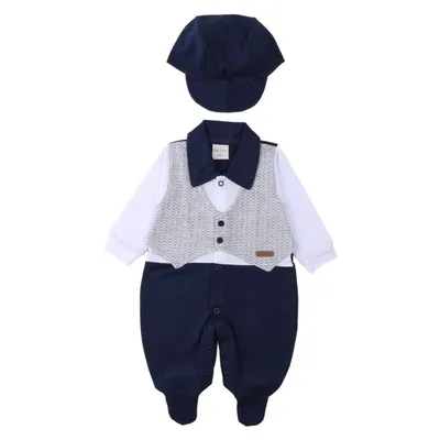 Macacão Longo Bela Fase Com Detalhe Colete + Boné