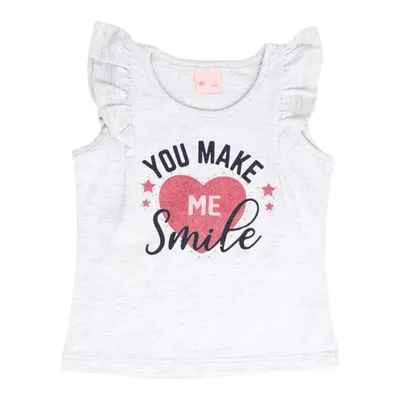 Blusa Color Mini Aba Cavada Estampa You Make Menina