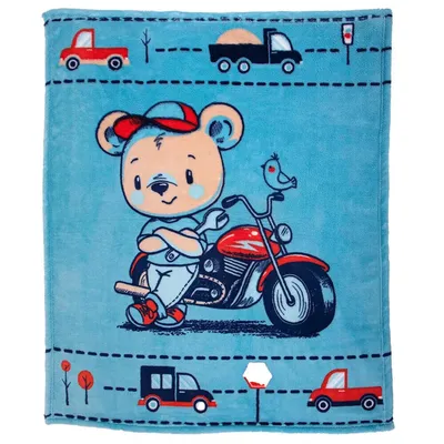 Cobertor Bebê Baby Joy Microfibra Ursinho Com Moto Cobertor Bebê Baby Joy Microfibra Ursinho Com Moto