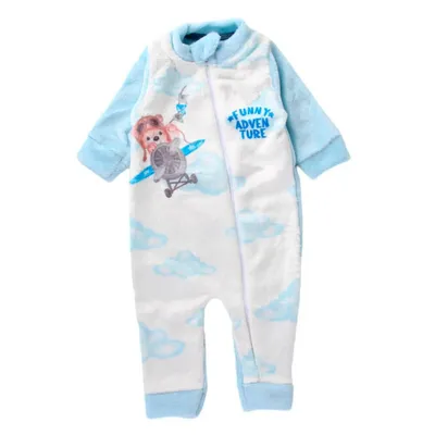 Macacão Longo Bebê Tile E Sul Com Estampa E Zíper