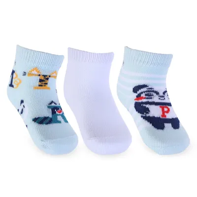 Kit Meia Tripack Bebê Puket Soquete - 03 unidades