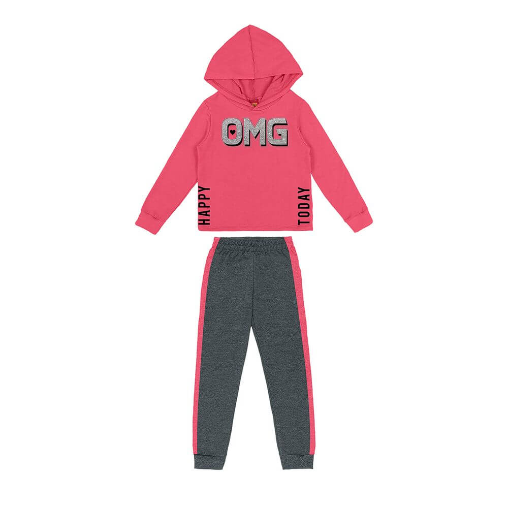 Conjunto Infantil Kyly Moletom Estampa Omg