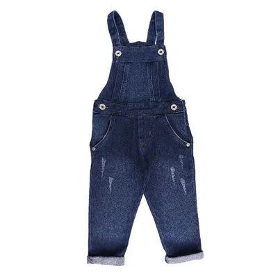 Jardineira Jeans Infantil Kookabu Com Bolso E Barra Virada