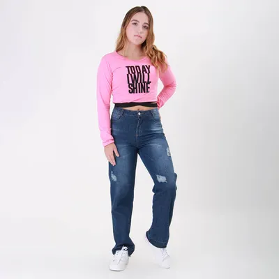 Blusa Juvenil Pami Manga Longa Estampa Today I Will Shine Blusa Juvenil Pami Manga Longa Estampa Today I Will Shine