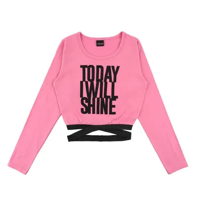 Blusa Juvenil Pami Manga Longa Estampa Today I Will Shine Blusa Juvenil Pami Manga Longa Estampa Today I Will Shine