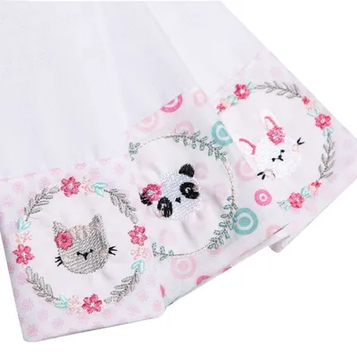 Kit Pano De Boca Papi Bordados Karinho Faixa Amigas - 03 Peças