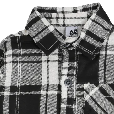 Camisa Manga Longa Bebê Kookabu Xadrez Com Botões Camisa Manga Longa Bebê Kookabu Xadrez Com Botões