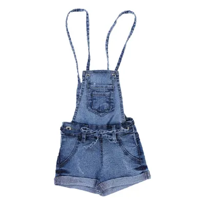 Jardineira Jeans Infantil Kookabu Com Barra Virada E Bolso