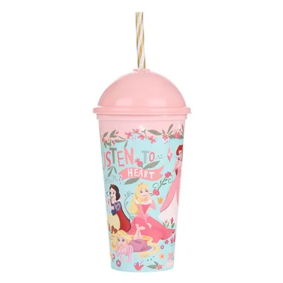 Copo Shake Plasútil Com Canudo & Estampa Princesas 500ML
