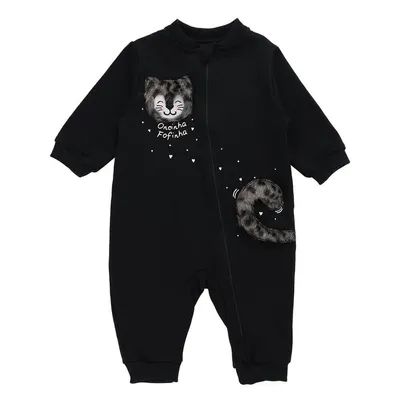 Macacão Longo Din Don Em Moletom Pelúcia Bordado Oncinha Zíper