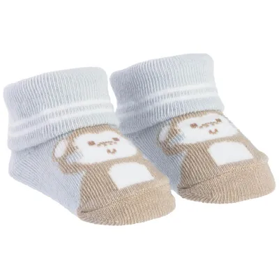 Kit Meia Bebê Pimpolho Estampa Menino - 2 Pares