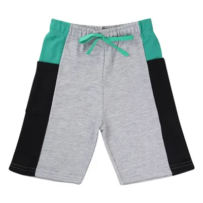 Bermuda Em Moletom Tricolor Com Detalhe De Cadarço Bermuda Em Moletom Tricolor Com Detalhe De Cadarço