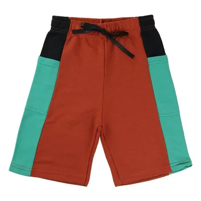 Bermuda Em Moletom Tricolor Com Detalhe De Cadarço Bermuda Em Moletom Tricolor Com Detalhe De Cadarço