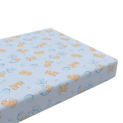 Lençol Incomfral Bercinho Com Elástico Estampa Urso Balão Lençol Incomfral Bercinho Com Elástico Estampa Urso Balão