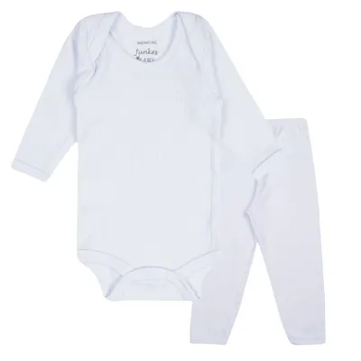 Conjunto Canelado Junkes Baby Body Manga Longa + Mijão