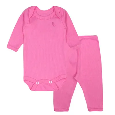 Conjunto Canelado Junkes Baby Body Manga Longa + Mijão