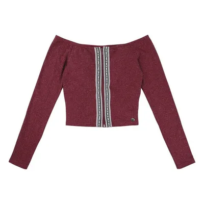 Blusa Canelada Manga Longa Galão Menina 20087