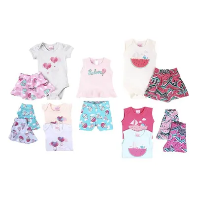 Conjunto Bebê Abrange Modelo E Estampa Sortida Menina 2 Peças
