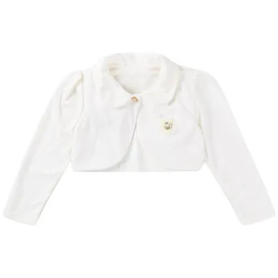 Bolero Com Detalhe Floral E Strass Menina 21549 Bolero Com Detalhe Floral E Strass Menina 21549