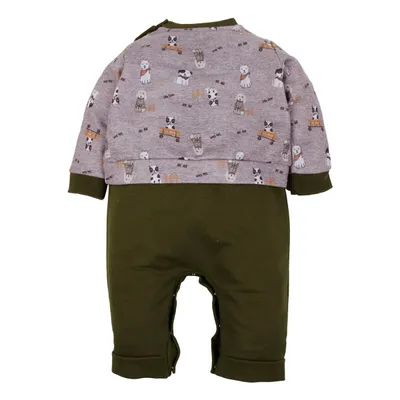 Macacão Longo DinDon Menino Moletinho Estampa Dogs