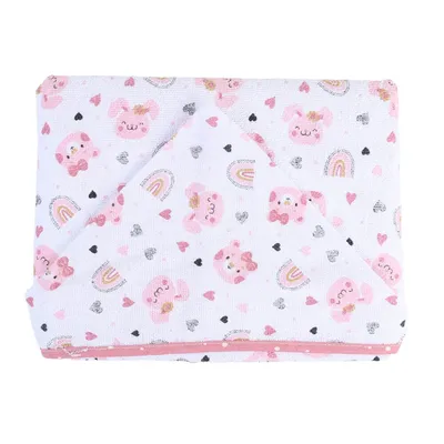 Toalha De Banho Baby Gijo Capuz Cute Animals Menina 70x90