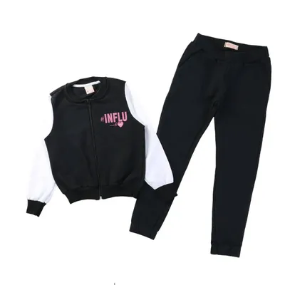 Conjunto Color Girl Jaqueta Estampada + Calça Em Moletom