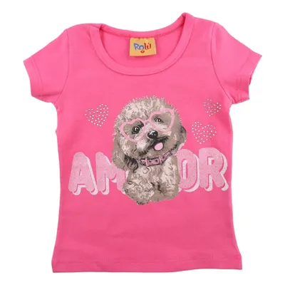 Blusa Manga Curta Bebê Rolú Em Cotton Estampada Blusa Manga Curta Bebê Rolú Em Cotton Estampada