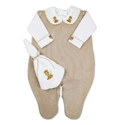 Kit Presente Bebê Sanches Menino Macacão - 3 Peças Kit Presente Bebê Sanches Menino Macacão - 3 Peças