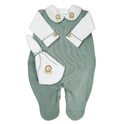 Kit Presente Bebê Sanches Menino Macacão - 3 Peças Kit Presente Bebê Sanches Menino Macacão - 3 Peças