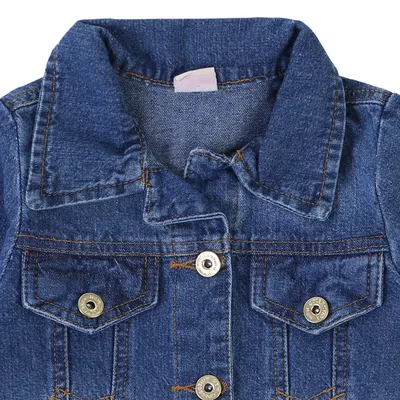 Jaqueta Jeans Color Girl Detalhe Rasgos E Barra Desfiada