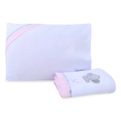 Jogo Lençol Berço Americano Art Bebê Elefante - 2 Peças Jogo Lençol Berço Americano Art Bebê Elefante - 2 Peças