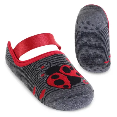 Meia Sapatilha Centopé Antiderrapante Estampada Com Elástico