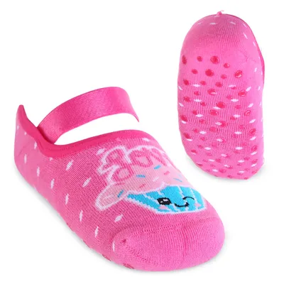 Meia Sapatilha Centopé Antiderrapante Estampada Com Elástico