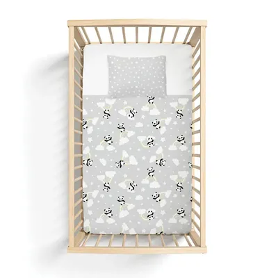 Jogo de Lençol Berço Americano Bublim Panda - 3 Peças Jogo de Lençol Berço Americano Bublim Panda - 3 Peças