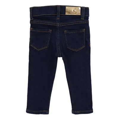 Calça Din Don Em Moletom Jeans Com Filigrana Bebê Menina