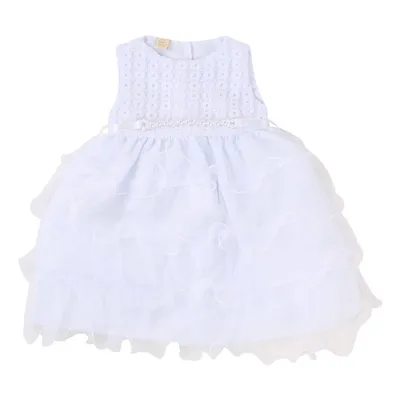 Vestido Bebê Din Don Cavado Com Pala Trabalhada E Pérola
