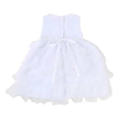 Vestido Bebê Din Don Cavado Com Pala Trabalhada E Pérola