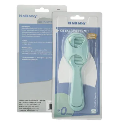 Kit Pente E Escova KaBaby - 02 Peças Kit Pente E Escova KaBaby - 02 Peças
