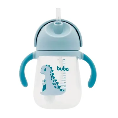 Copo Buba Com Alça Azul Dino Copo Buba Com Alça Azul Dino