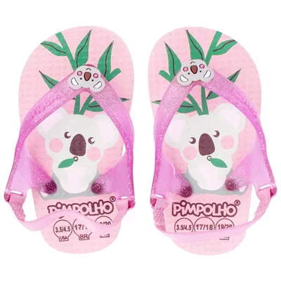 Chinelo Infantil Pimpolho Coala Com Elástico Chinelo Infantil Pimpolho Coala Com Elástico