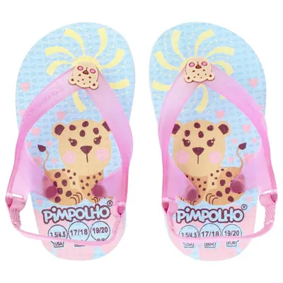 Chinelo Infantil Pimpolho Onça Com Elástico Chinelo Infantil Pimpolho Onça Com Elástico