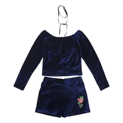 Conjunto Em Veludo Blusa Ombro á Ombro & Short Menina 19636 Conjunto Em Veludo Blusa Ombro á Ombro & Short Menina 19636