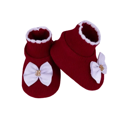 Sapatinho Bebê Sanches Acrílico Laço Gorgorão Sapatinho Bebê Sanches Acrílico Laço Gorgorão