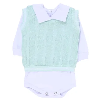 Saída De Maternidade Sanches Menino Em Acrílico - 7 Peças