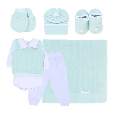 Saída De Maternidade Sanches Menino Em Acrílico - 7 Peças