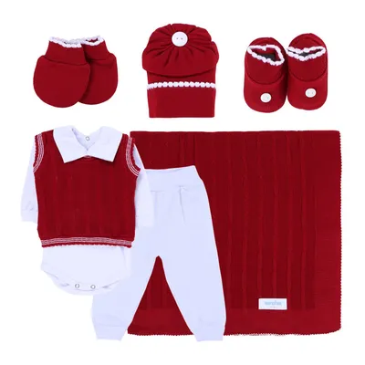 Saída De Maternidade Sanches Menino Em Acrílico - 7 Peças