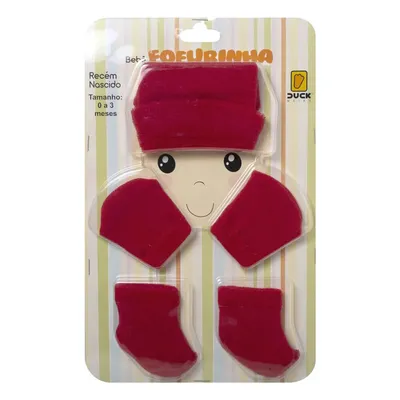 Kit Enxoval Duck Fofurinha Vermelho Liso - 03 Peças Kit Enxoval Duck Fofurinha Vermelho Liso - 03 Peças